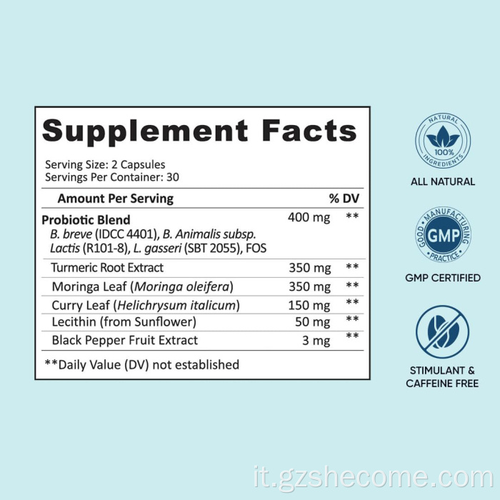 Prebiotici Capsules Menopausa Supporto congiunto